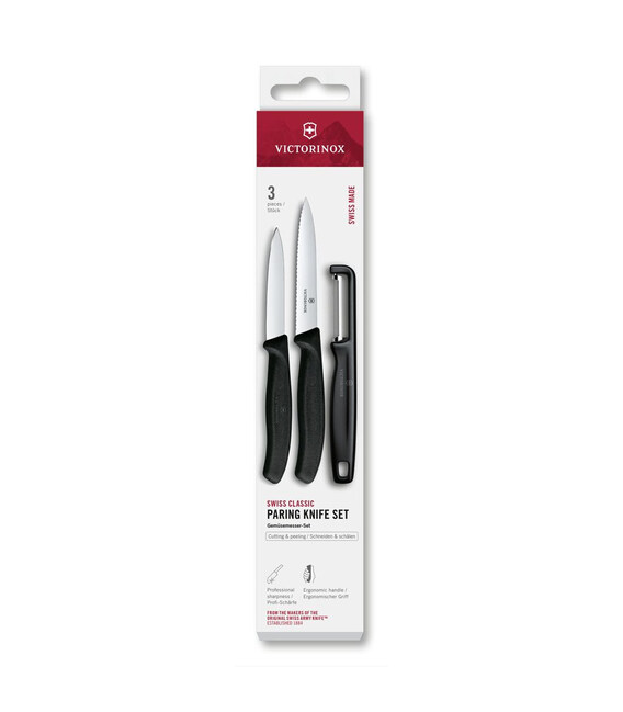 Набір для чищення овочів Victorinox Swiss Classic 3шт чорн 6.7113.33 - фото