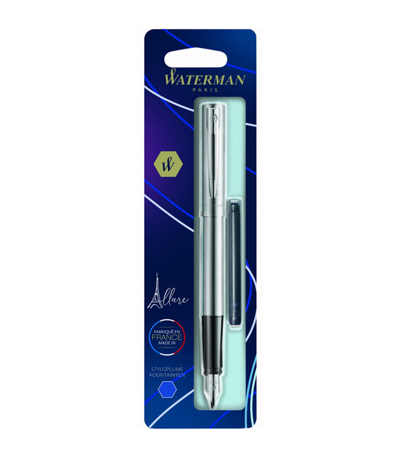 Ручка перова Waterman ALLURE Chrome CT FP F блістер 13 314b фото