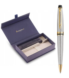 Набір Waterman EXPERT Stainless Steel GT BP (кулькова ручка + чохол) - фото