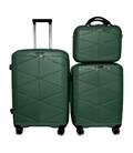 Комплект Чемоданов  с Кейсом Snowball 51304 3 в 1 зеленый