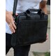 Мужская деловая сумка из кожи 37х28х7 см, портфель для ноутбука и офиса, черный фото