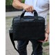 Мужская деловая сумка из кожи 37х28х7 см, портфель для ноутбука и офиса, черный фото