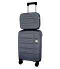Комплект маленький S чемодан с кейсом Carbon 65903 графит