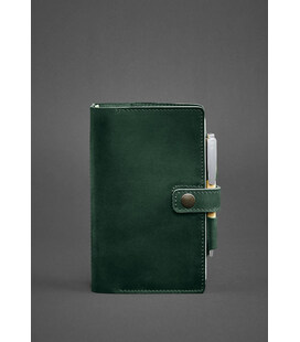 Кожаный блокнот (Софт-бук) 4.0 зеленый Crazy Horse фото