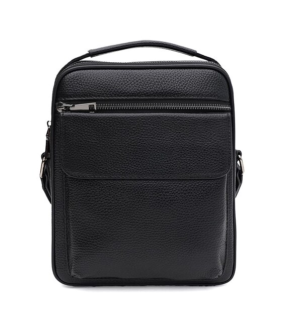 Мужская кожаная сумка Borsa Leather K166393bl-black
