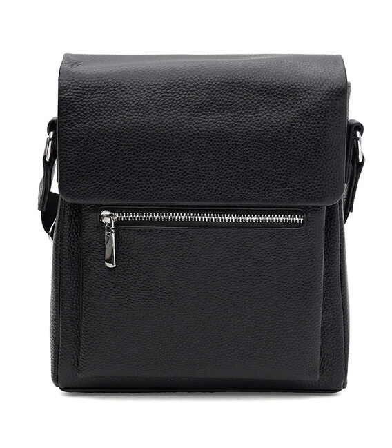 Мужская кожаная сумка через плечо Borsa Leather K1608-1bl-black
