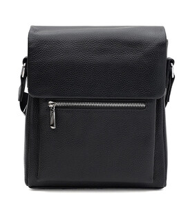 Мужская кожаная сумка через плечо Borsa Leather K1608-1bl-black