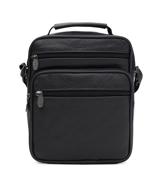 Мужская кожаная сумка Borsa Leather K16685-3bl-black