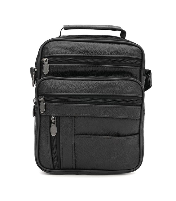Мужская кожаная сумка Borsa Leather K16683-3bl-black - фото