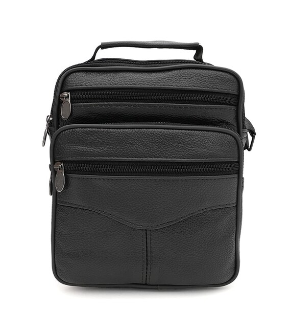 Мужская кожаная сумка Borsa Leather K16681-3bl-black - фото
