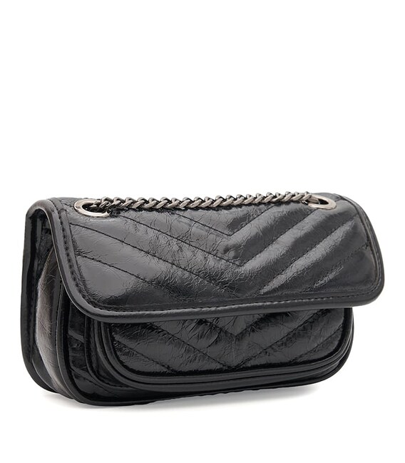 Женская кожаная сумка Borsa Leather K1k0265bl-black
