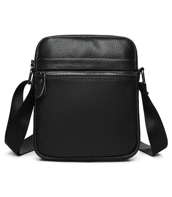 Сумка через плечо кожаная мужская Borsa Leather K18824bl-black