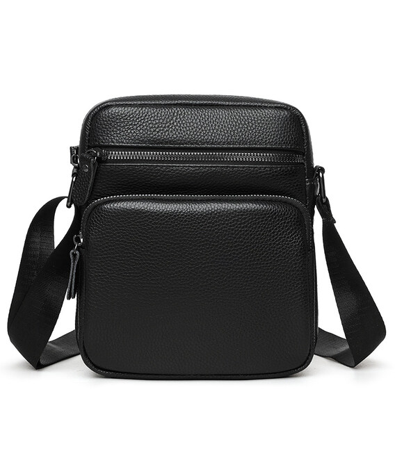 Сумка через плечо кожаная мужская Borsa Leather K18822bl-black