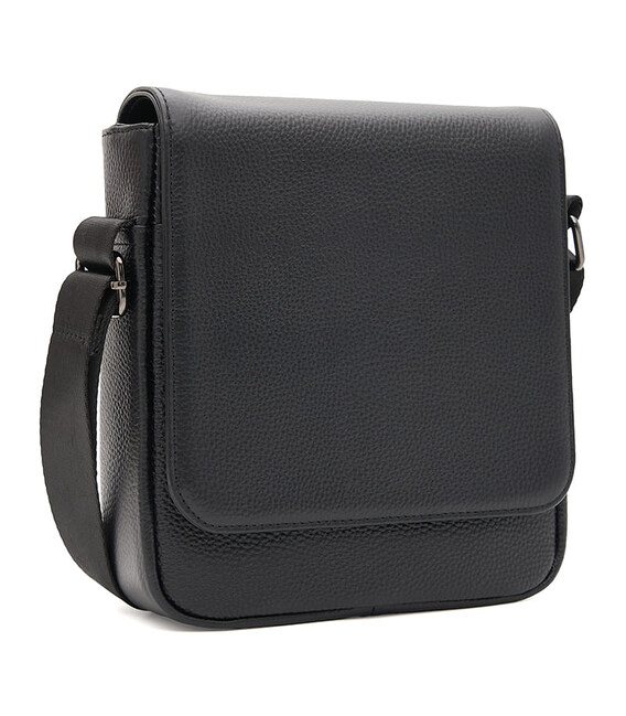 Сумка через плечо кожаная мужская Borsa Leather K18910bl-black