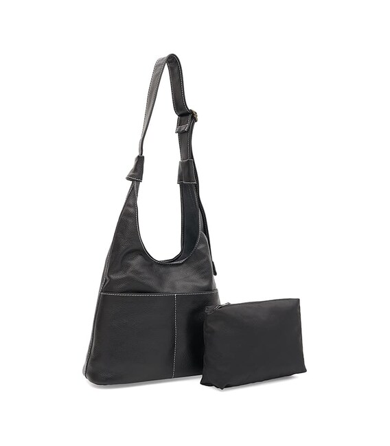 Женская кожаная сумка Borsa Leather K1fb102bl-black