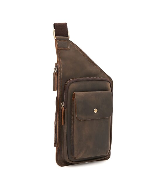 Мужской кожаный рюкзак через плечо Keizer ch1Z2003br-brown