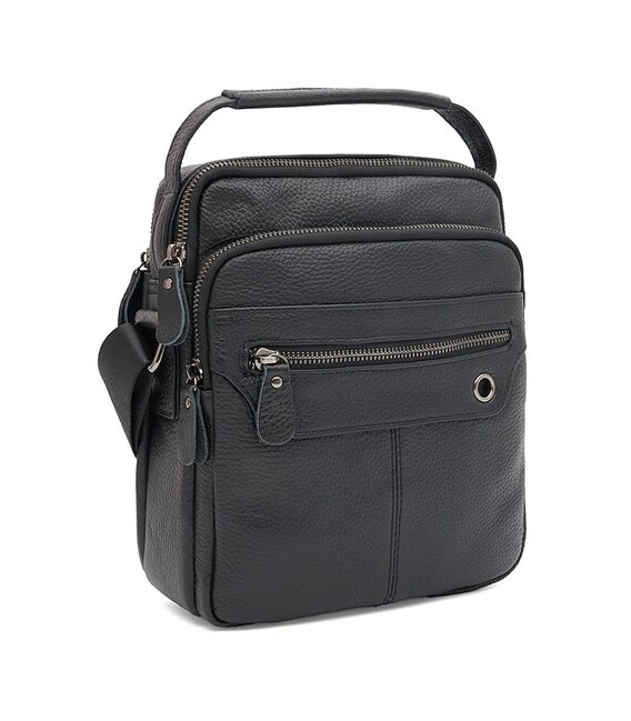 Мужская кожаная сумка Borsa Leather K12610D-black