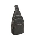 Мужской кожаный рюкзак через плечо Borsa Leather K18883bl-black