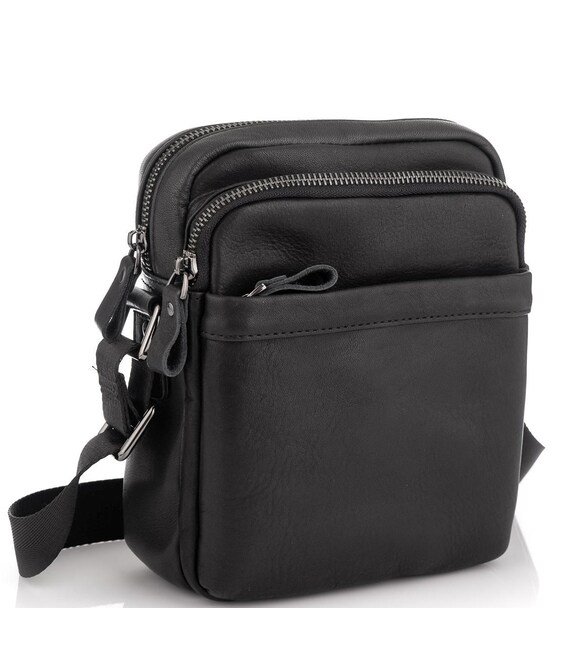 Чоловіча сумка через плече чорна Tiding Bag 6027A