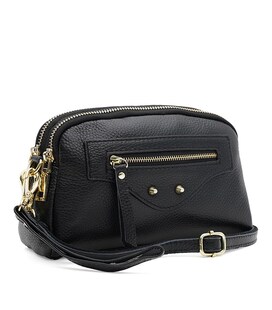 Женская кожаная сумка Borsa Leather K11670bl-black
