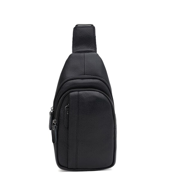 Мужской кожаный рюкзак через плечо Borsa Leather K1617f-black