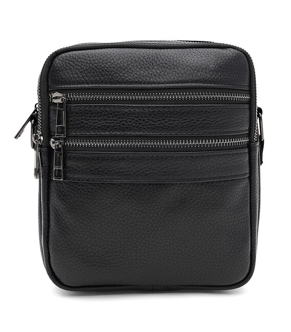 Мужская кожаная сумка Borsa Leather K13647bl-black фото
