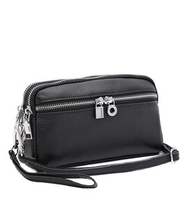 Женская кожаная сумка Borsa Leather K11668bl-black
