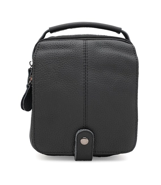 Мужская кожаная сумка Borsa Leather K14081bl-black - фото