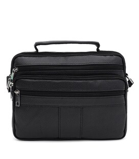 Мужская кожаная сумка Borsa Leather K1090bl-black фото