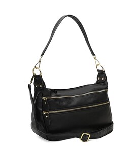 Женская кожаная сумка Borsa Leather K1213-black - фото