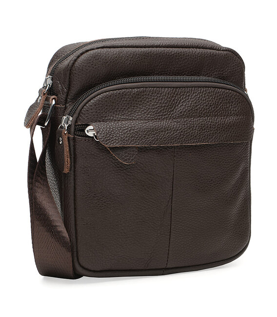 Мужская кожаная сумка Borsa Leather K10082-brown фото