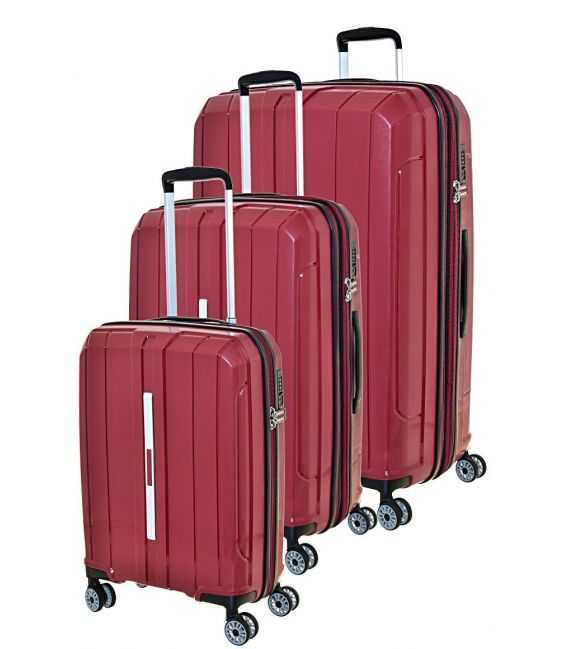 Набір Валіз Snowball 83803 3 в 1 бордовий - картинка, зображення, фото валізи