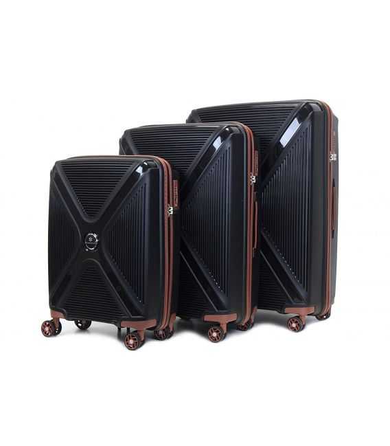 Набір Валіз Snowball 84803 3 в 1 чорний - картинка, зображення, фото валізи