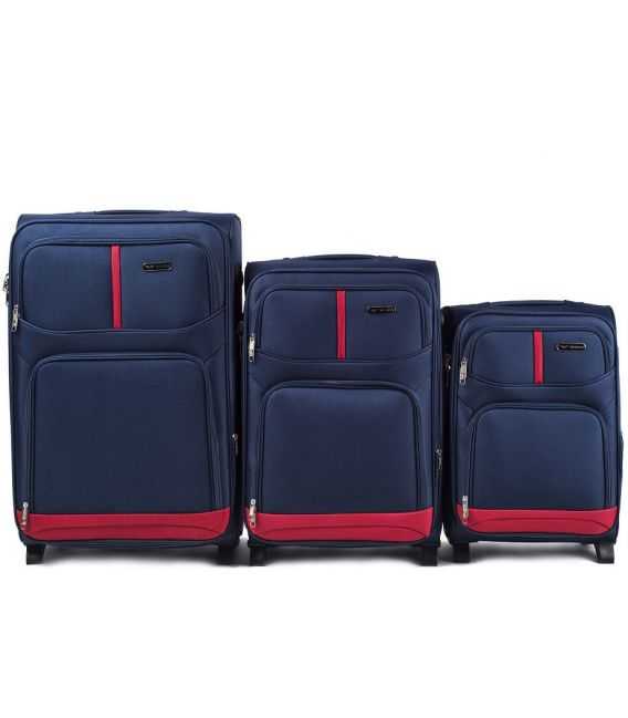 Набор Чемоданов Wings 206 синий 2 колесный фото, картинка, изображение