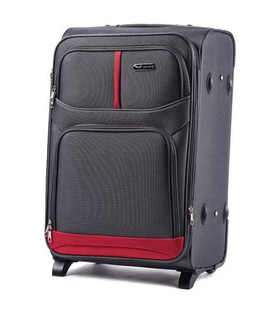 Валіза Wings 206 середня M сіра 2 колесна - картинка, зображення, фото валізи