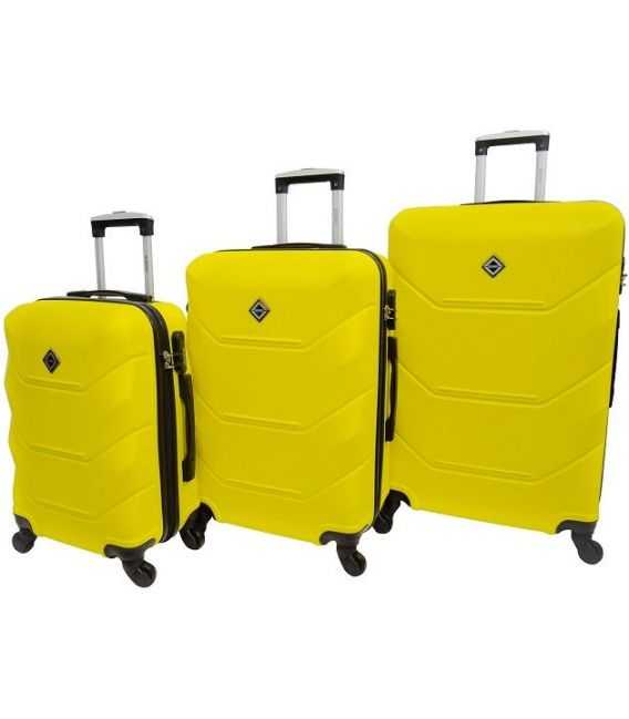 Набір Валіз Bonro 2019 3 в 1 жовтий - картинка, зображення, фото валізи