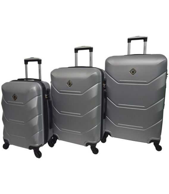 Набор Чемоданов Bonro 2019 3 в 1 серебреный фото, картинка, изображение