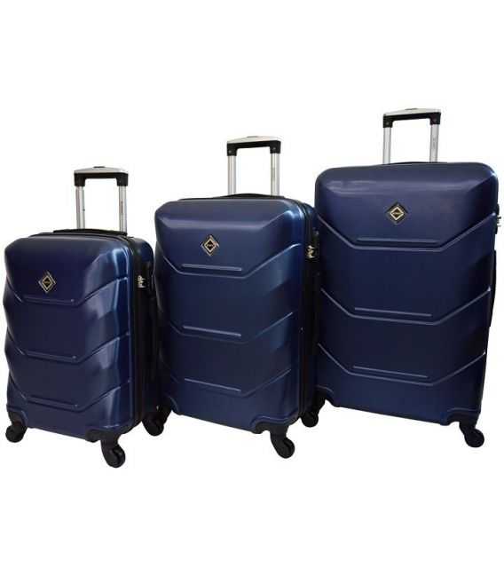 Набор Чемоданов Bonro 2019 3 в 1 синий фото, картинка, изображение