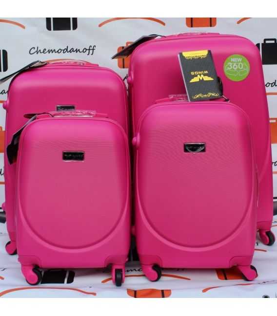 Набір валіз Wings K310 4 в 1 рожевий - картинка, зображення, фото валізи