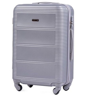 Чемодан Wings 203 средний M серебристый фото, картинка, изображение