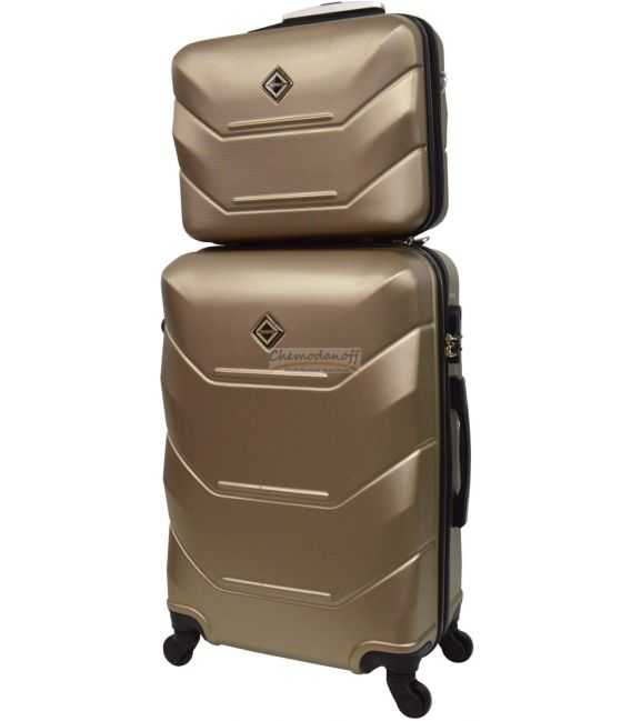 Комплект валіза і кейс Bonro 2019 великий шампань - картинка, зображення, фото валізи