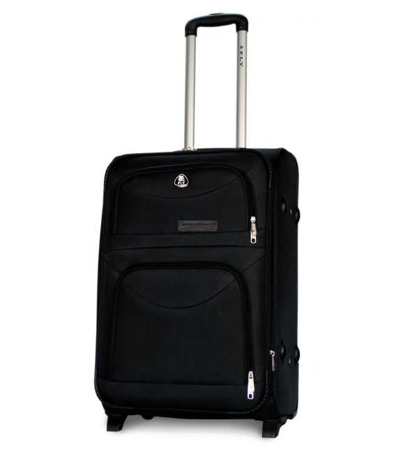 Валіза Fly 6802 середня M чорна 2 колесна - картинка, зображення, фото валізи