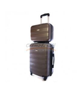Чемодан+Кейс Airtex 531 Worldline маленький S коричневый фото, картинка, изображение