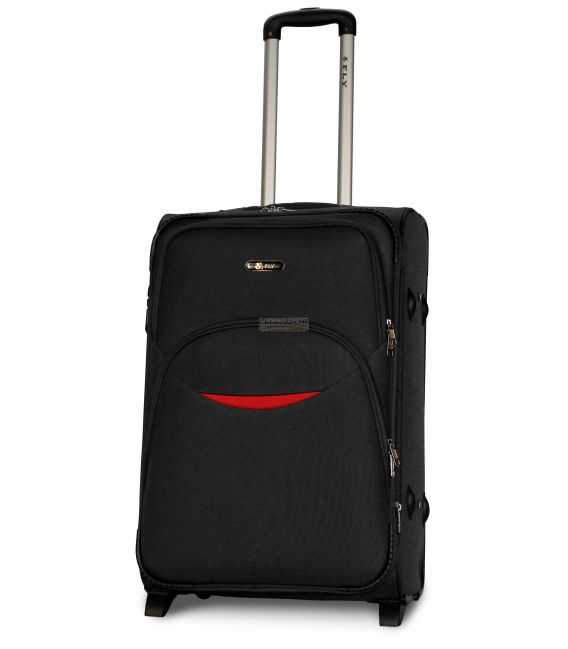 Чемодан Fly 1708 Midi черный 2 колесный фото, картинка, изображение