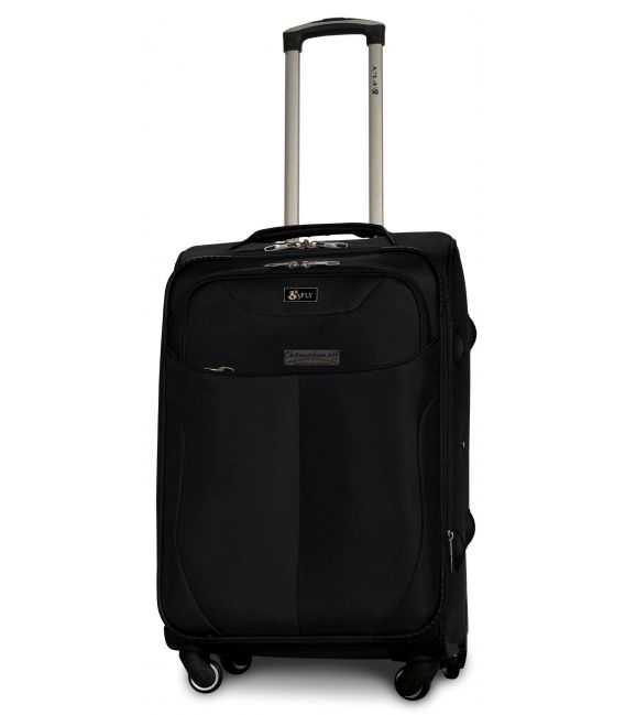 Чемодан Fly 1807 средний M черный 4 колесный фото, картинка, изображение