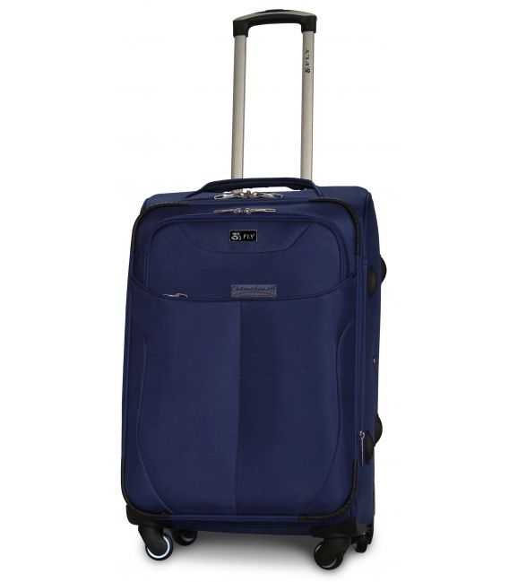 Чемодан Fly 1807 Midi темно-синий 4 колесный фото, картинка, изображение