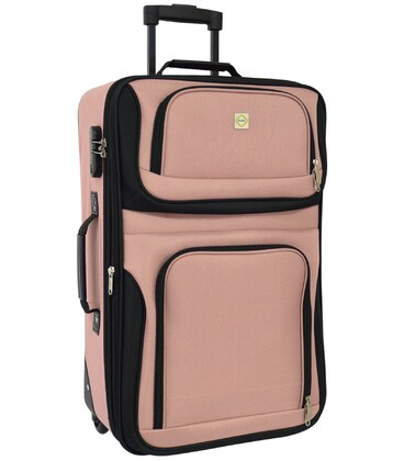 Чемодан Bonro Best средний M черно-розовый фото, картинка, изображение