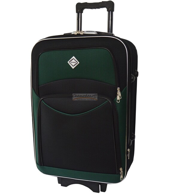 Валіза Bonro Style велика L чорно-зелена - картинка, зображення, фото валізи