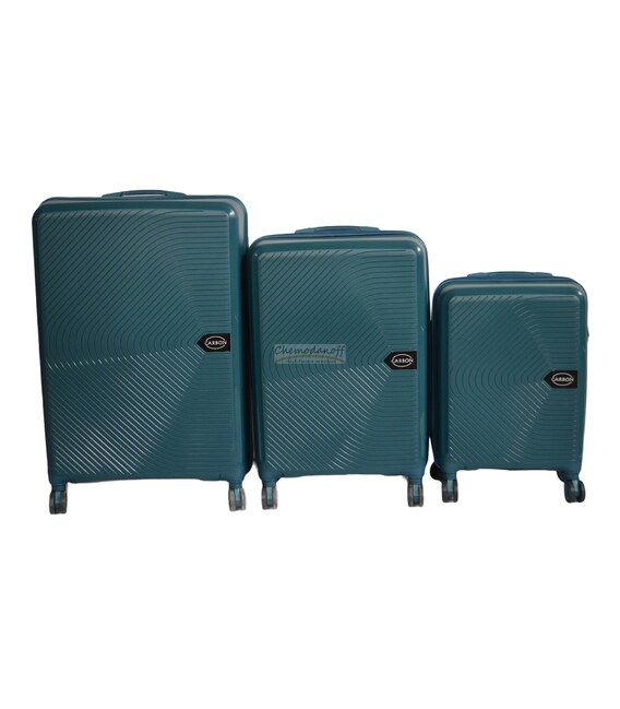 Набор чемоданов Carbon Atom зеленый фото, картинка, изображение