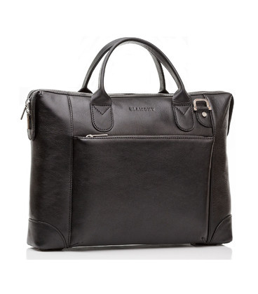 Классическая сумка-портфель черная кожаная Blamont Bn006A картинка, зображення, фото